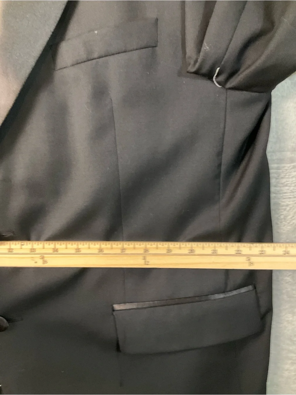 Calvin Klein Tuxedo Jacket Men’s 46R Wool Satin Lapel Trim Black